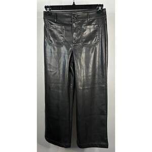 Loft Palmer Wide Leg Faux Leather Pants Women’s Size 4P 28x24